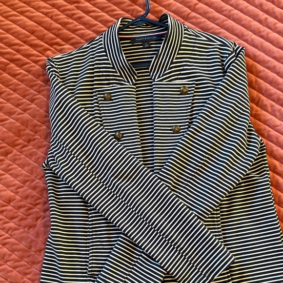 Tommy Hilfiger Navy blue and White Striped Jacket - Picture 2 of 5
